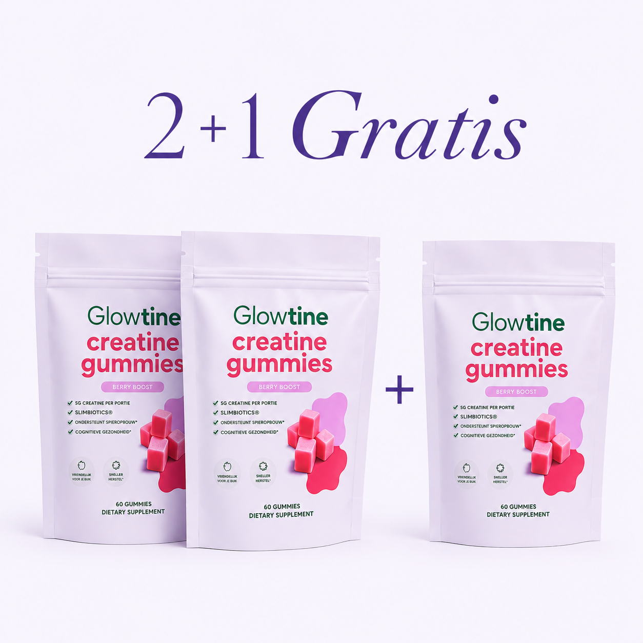 Glowtine™ Creatine Gummies (Geen Bulk of Bloating)