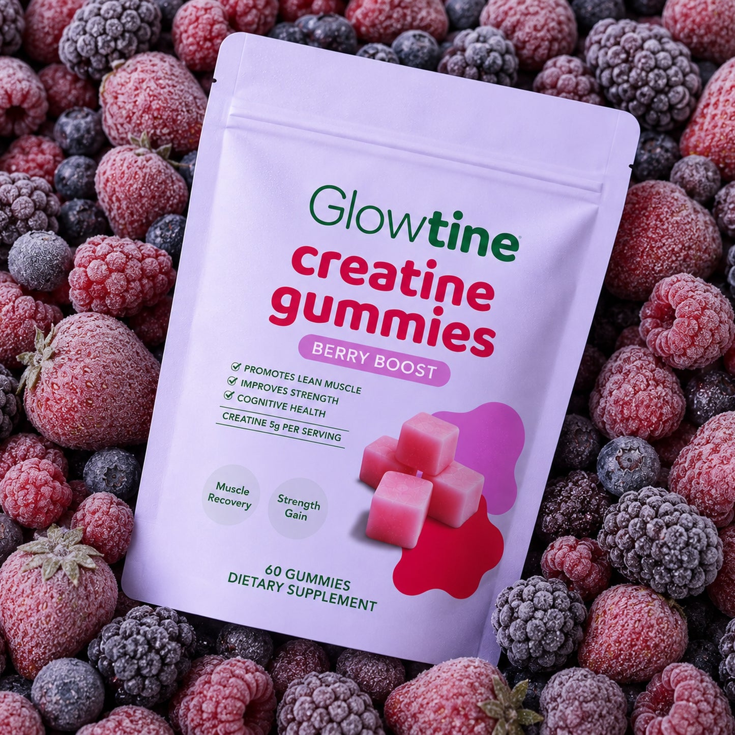Glowtine™ Creatine Gummies (Geen Bulk of Bloating)